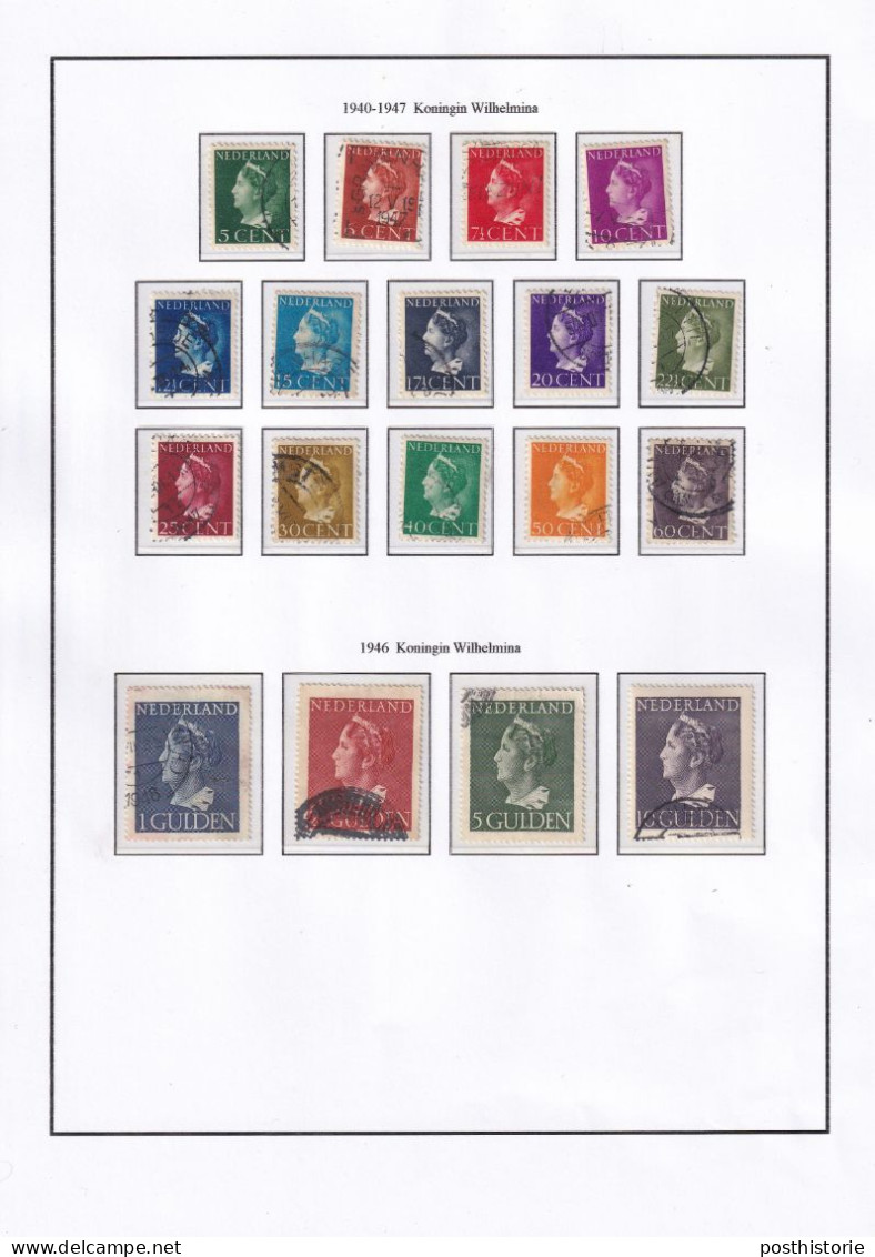 Wilhelmina 1940/1947  Nvph 332/349 - Used Stamps