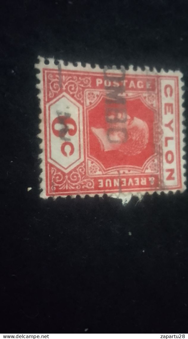 CEYLON- 1911 -25       6 C     GEORGE V.      DAMGALI - Sri Lanka (Ceylan) (1948-...)