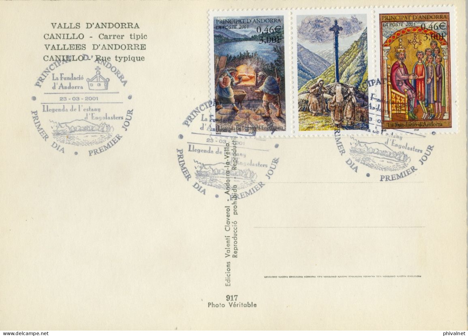 2001 , ED. 564 / 565  - LEYENDAS ANDORRANAS  , MAT. PRIMER DIA , FDC , ANDORRA FRANCESA - FDC