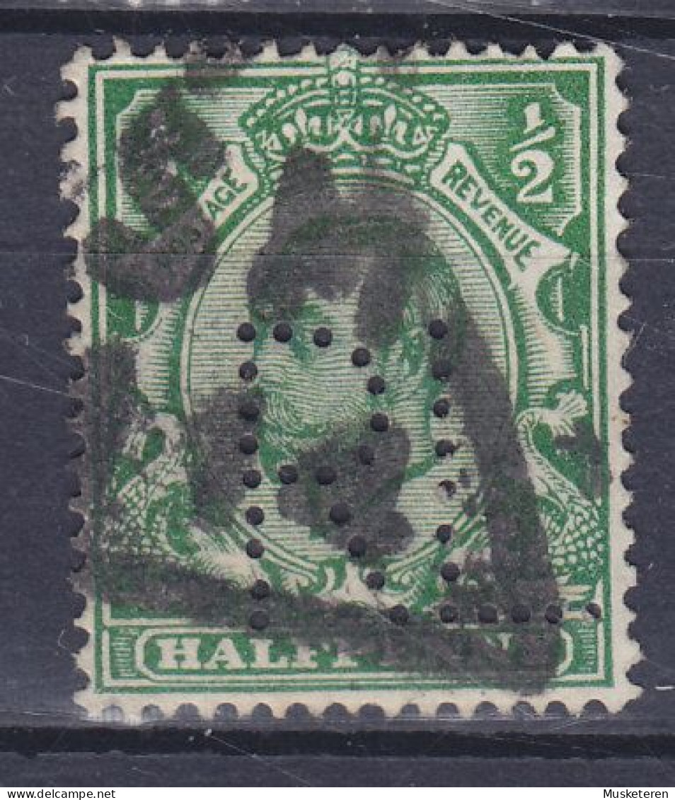 Great Britain Perfin Perforé Lochung 'RL' 1911 Mi. 121, GV. SM 114 In Triangle Cancel (2 Scans) - Perfins