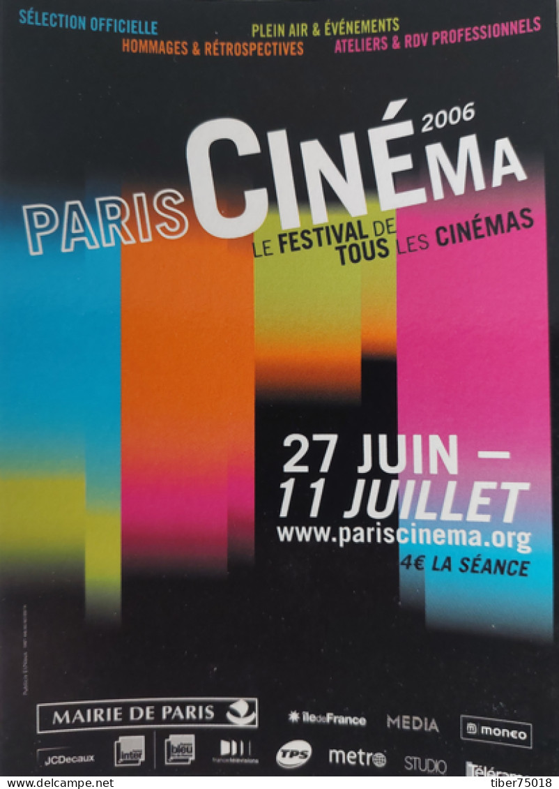 Carte Postale "Cart'Com" (2006) Paris Cinéma (film - Affiche) Le Festival De Tous Les Cinémas - Mairie De Paris - Affiches Sur Carte