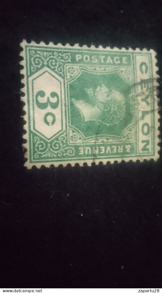 CEYLON- 1911 -25       3 C     GEORGE V.      DAMGALI - Sri Lanka (Ceylan) (1948-...)