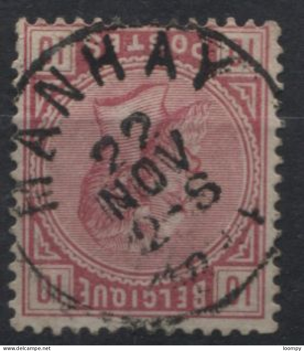 1883 - 38 Obl. Centrale Sc MANHAY. Coba 15. TB. Voyez Les Autres Obl. Sur Cette émission - 1883 Leopold II.