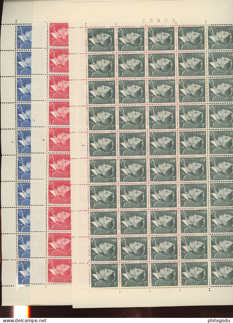 909/911 **feuilles  Complete Déjà Pliée En 2. TRES Fraîche. Dsand Dates   Cote 475,-€ - 1953-1972 Lunettes
