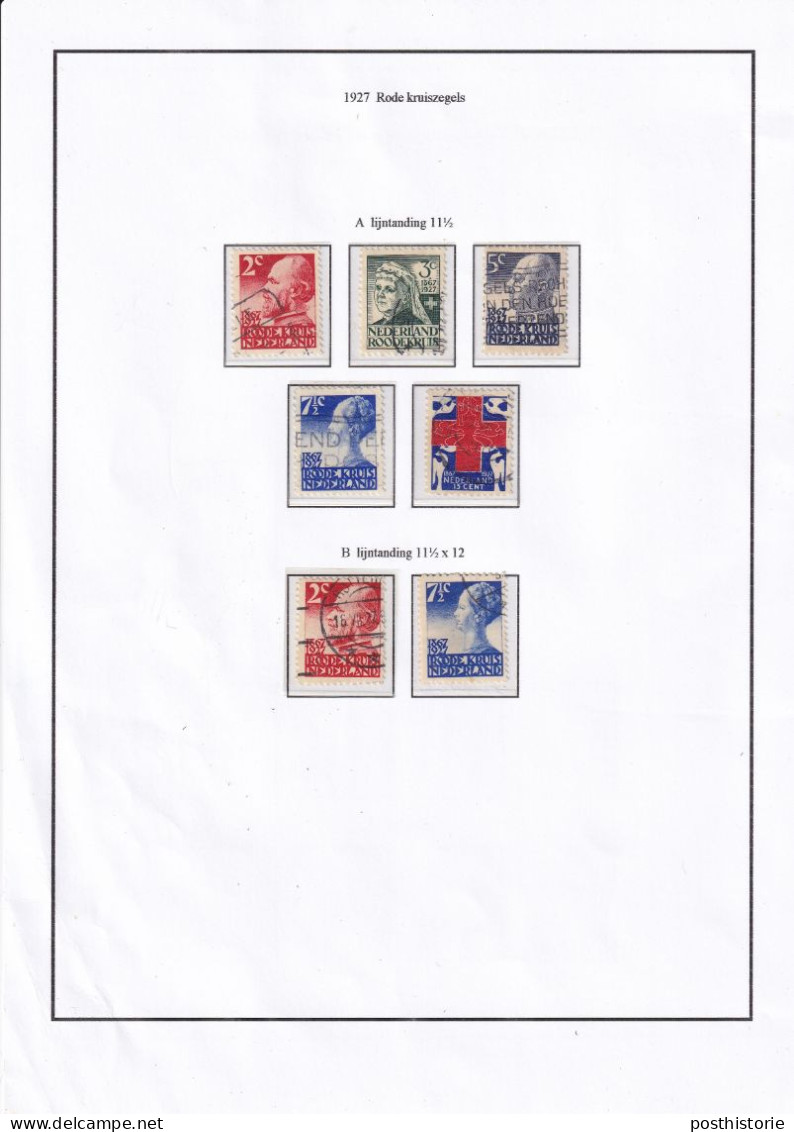 Rode Kruis Zegels 1927 Tandingen Compleet - Used Stamps