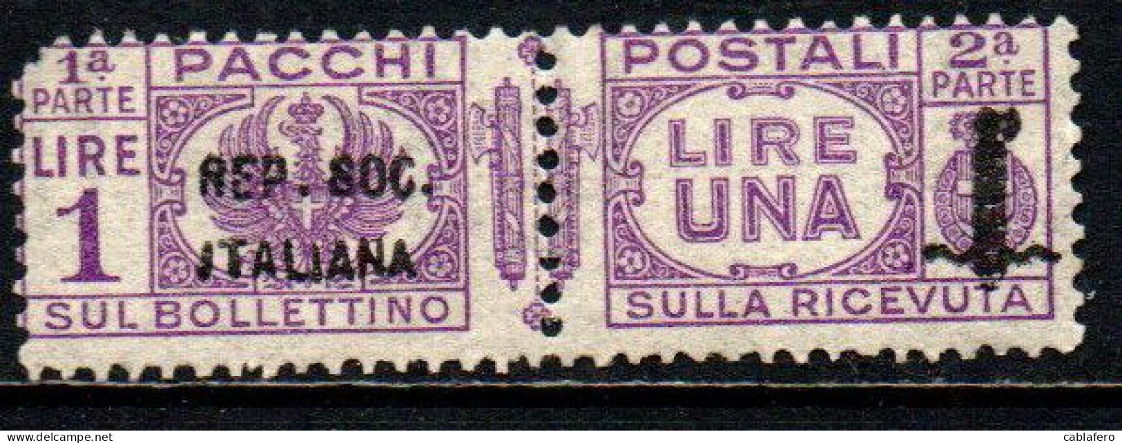 ITALIA RSI - 1944 - PACCHI POSTALI - VALORE DA 1 LIRA - MNH - Colis-postaux