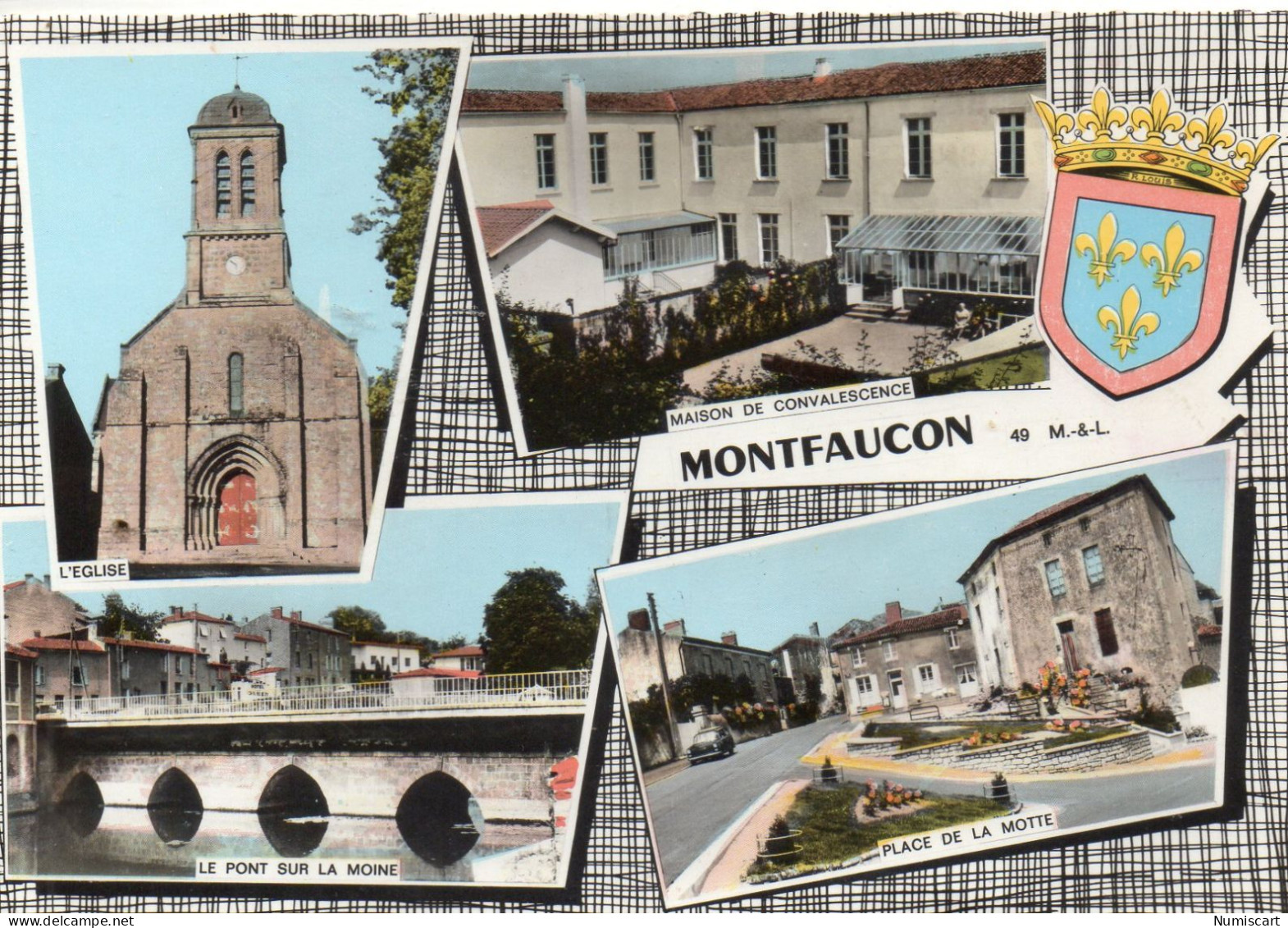 Montfaucon Multi-vues Eglise Pont Sur La Moine Place De La Motte Voiture - Montfaucon