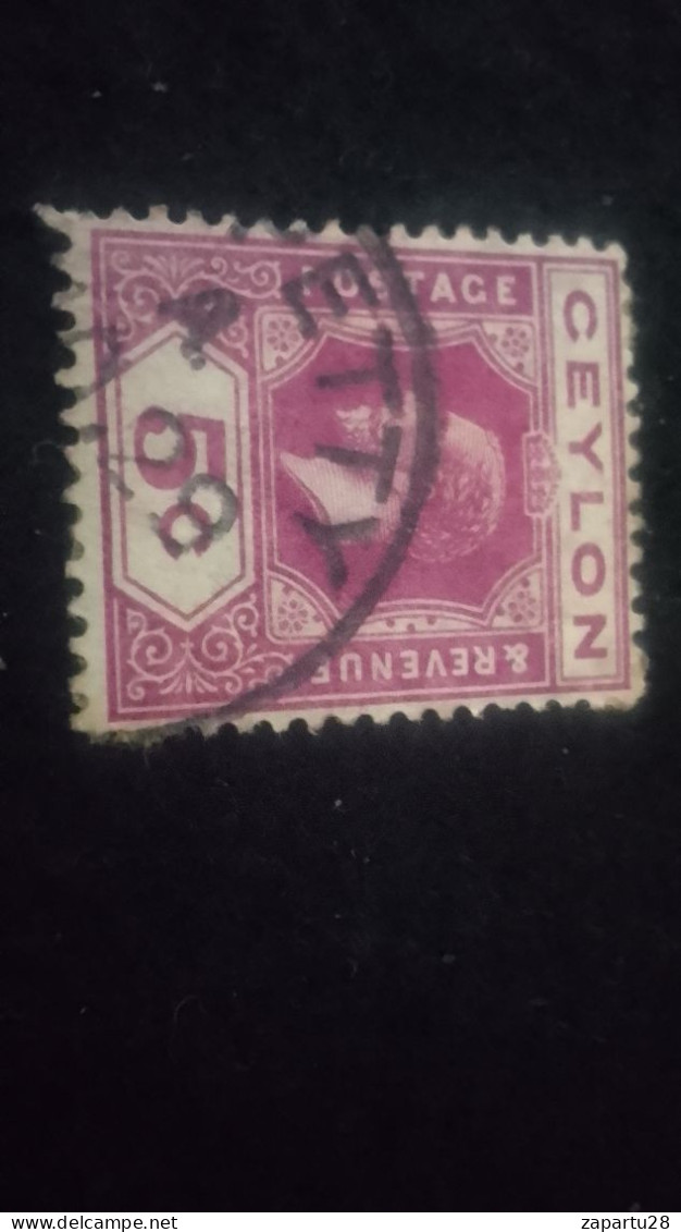 CEYLON- 1911 -25       5 C     GEORGE V.      DAMGALI - Sri Lanka (Ceylan) (1948-...)