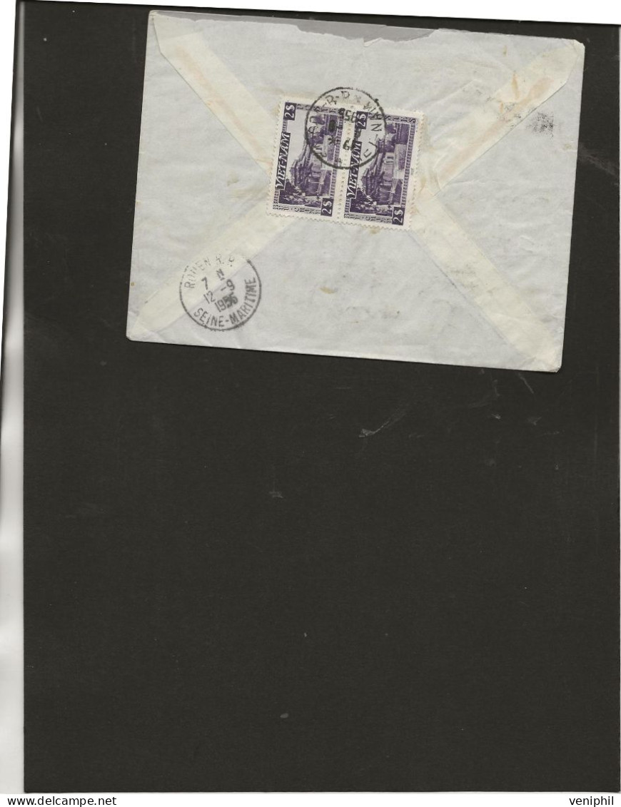 VIET - NAM  LETTRE AFFRANCHIE N° 8  X 2 + POSTE AERIENNE  N° 10 - +N° 31 VIET-NAM DU SUD  -ANNEE 1955 - Viêt-Nam