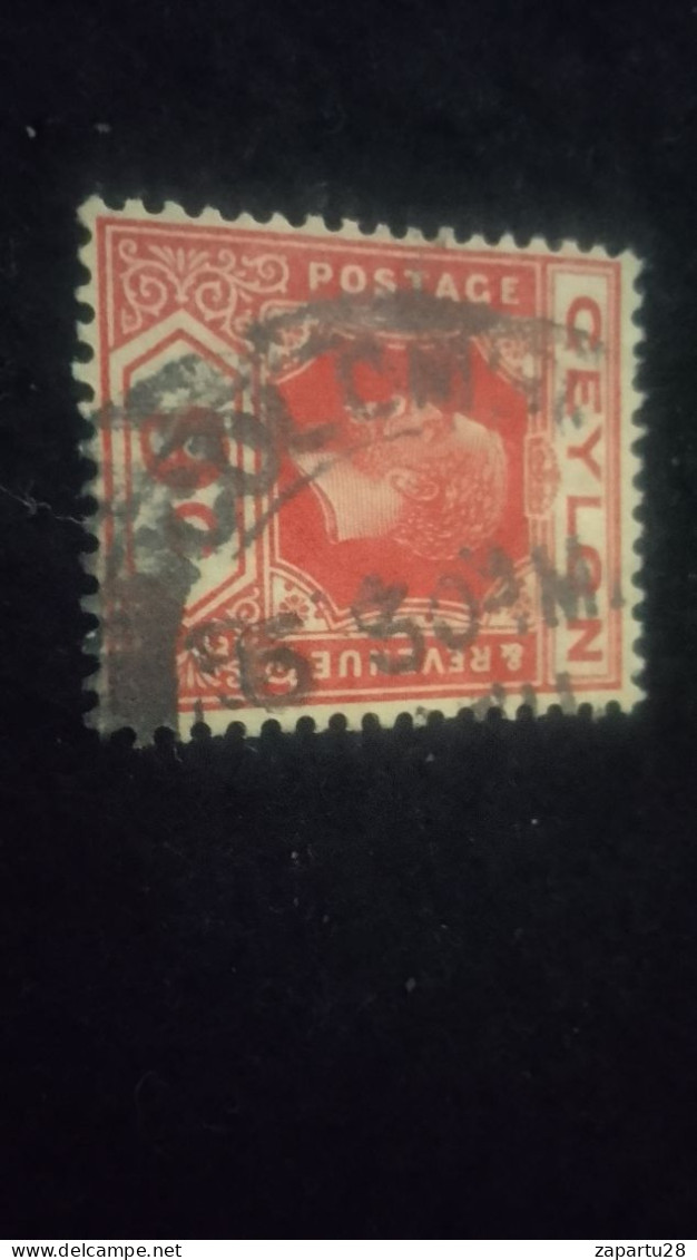 CEYLON- 1911 -25       6 C     GEORGE V.      DAMGALI - Sri Lanka (Ceylan) (1948-...)