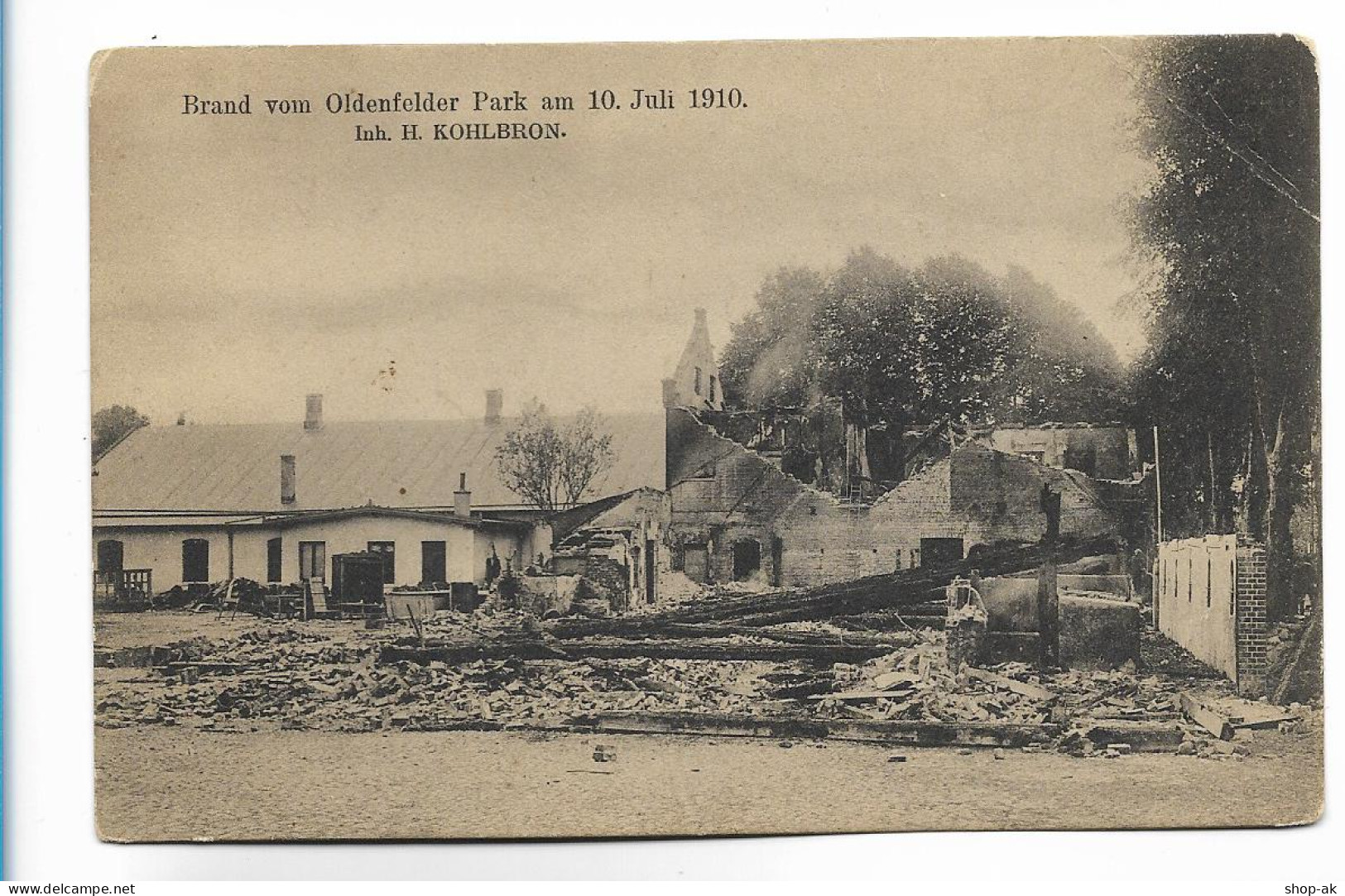 V3360/ Hamburg Rahlstedt Brand Vom Oldenfelder Park 10.7. 1910  Feuer  - Wandsbek