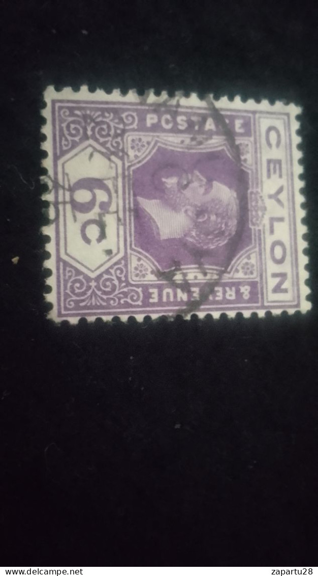 CEYLON- 1911 -25       6 C     GEORGE V.      DAMGALI - Sri Lanka (Ceylan) (1948-...)