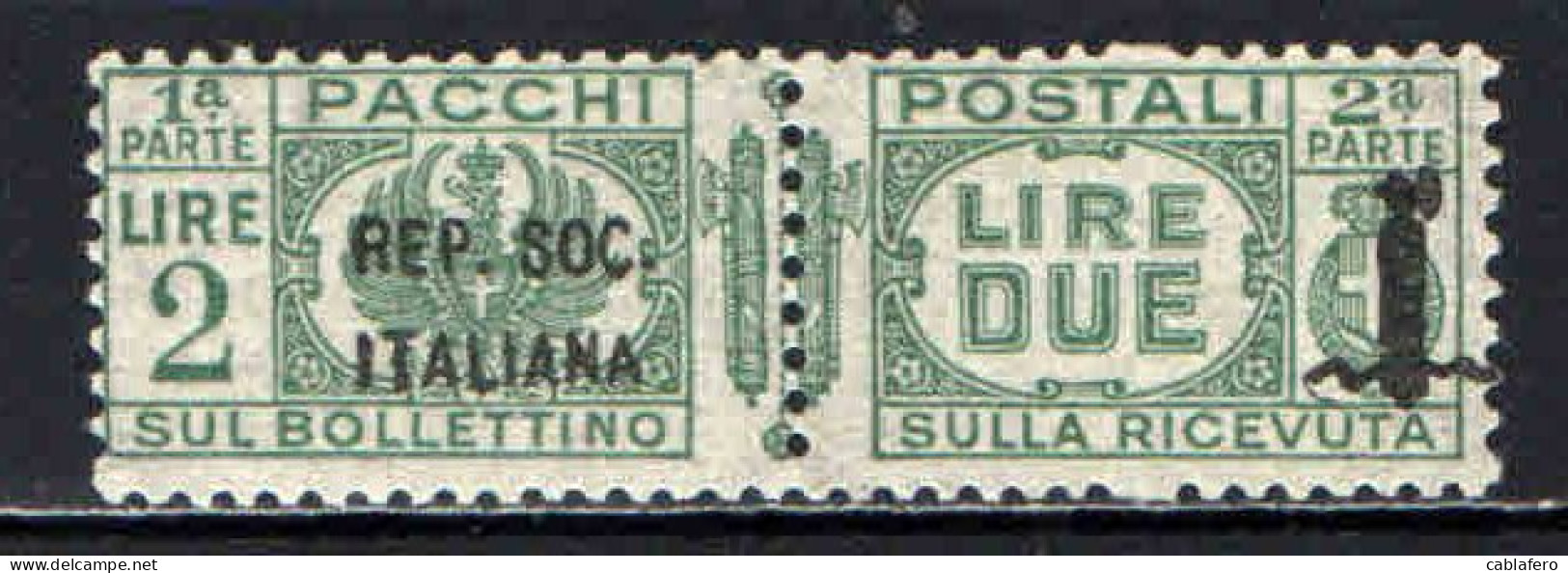 ITALIA RSI - 1944 - PACCHI POSTALI - VALORE DA 2 LIRE - MNH - Pacchi Postali