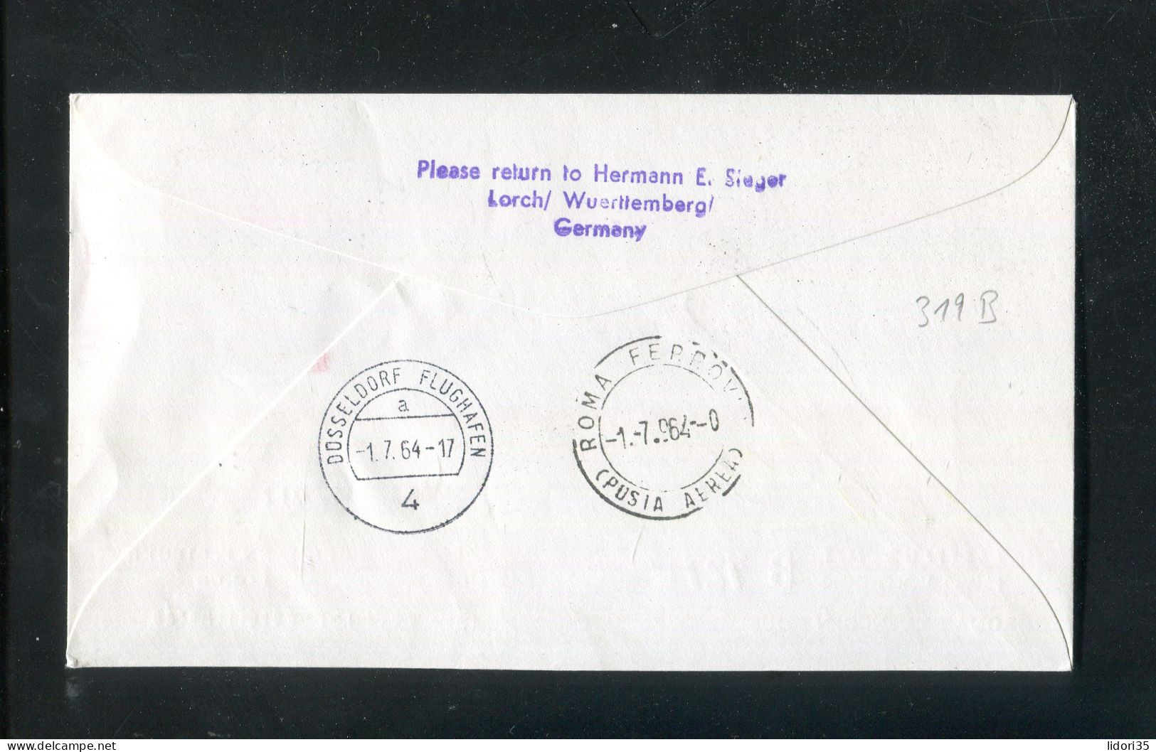 "VATIKAN" 1964, Brief Als Zuleitungspost Zu Erstflug LH 341 "Roma-Duesseldorf" (L0065) - Posta Aerea
