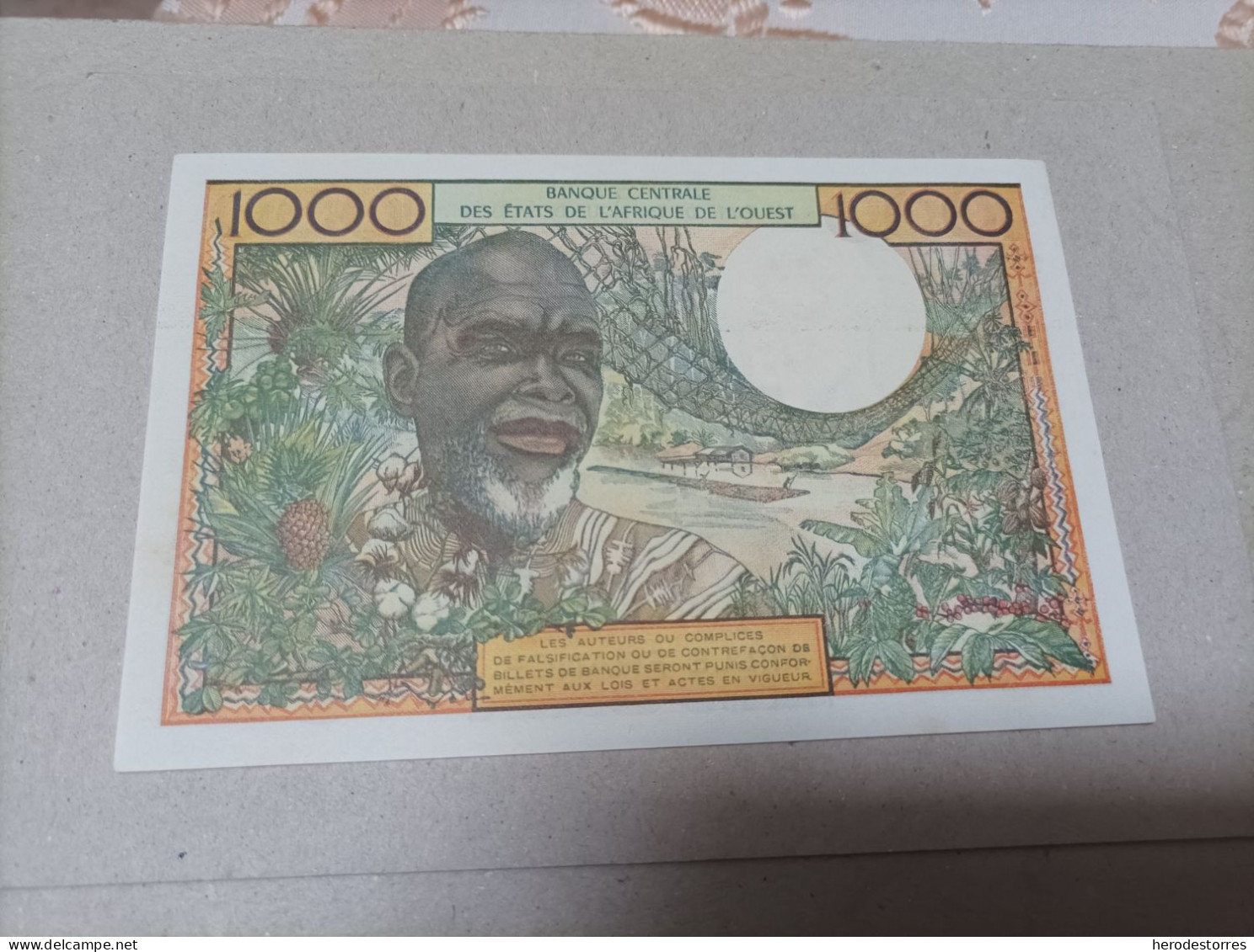 Billete Estados Centrales Africanos, 1000 Francos, Año 1962, UNC - West-Afrikaanse Staten