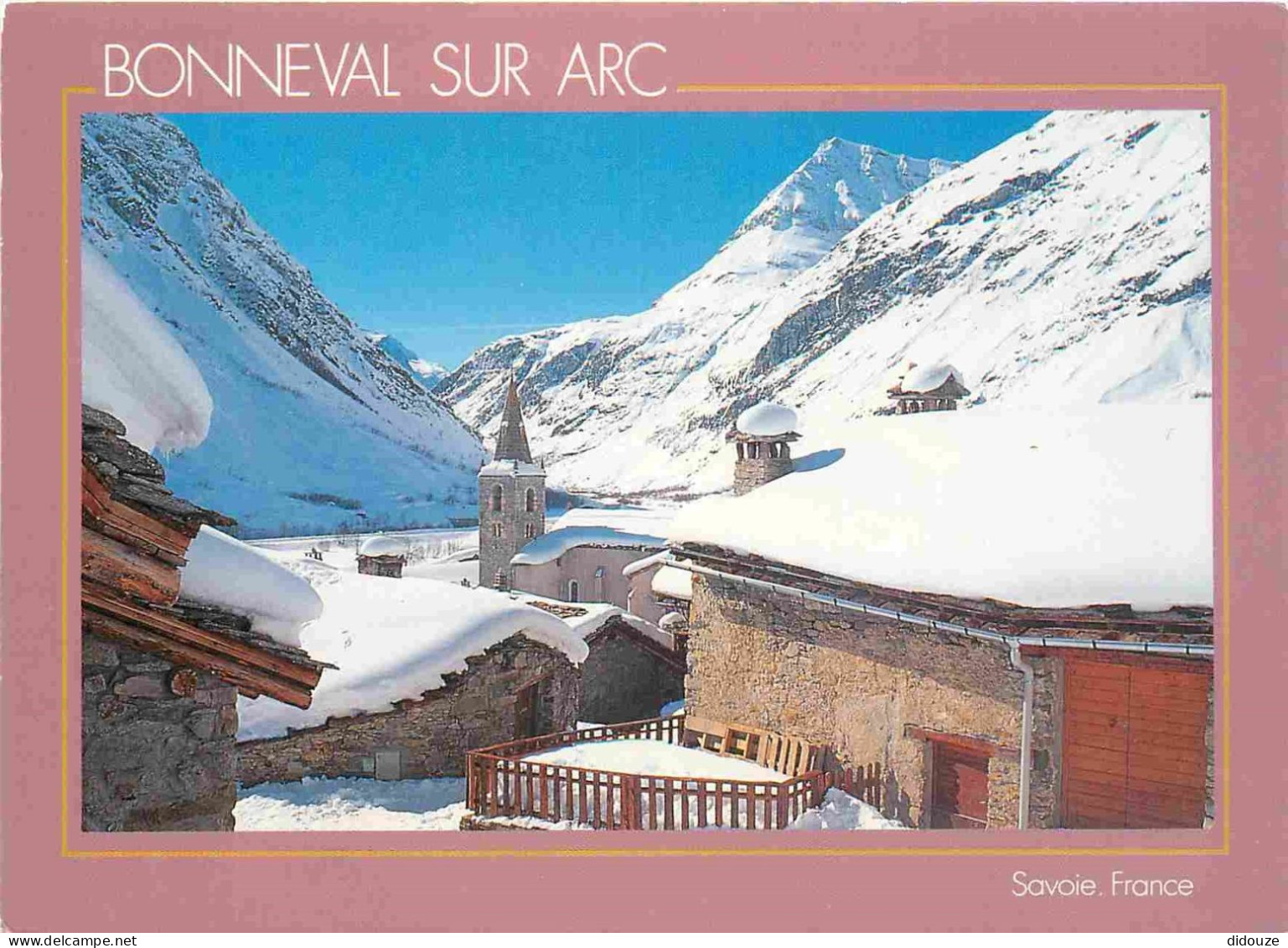 73 - Bonneval Sur Arc - Près De L'église - Hiver - Neige - CPM - Flamme Postale - Voir Scans Recto-Verso - Bonneval Sur Arc