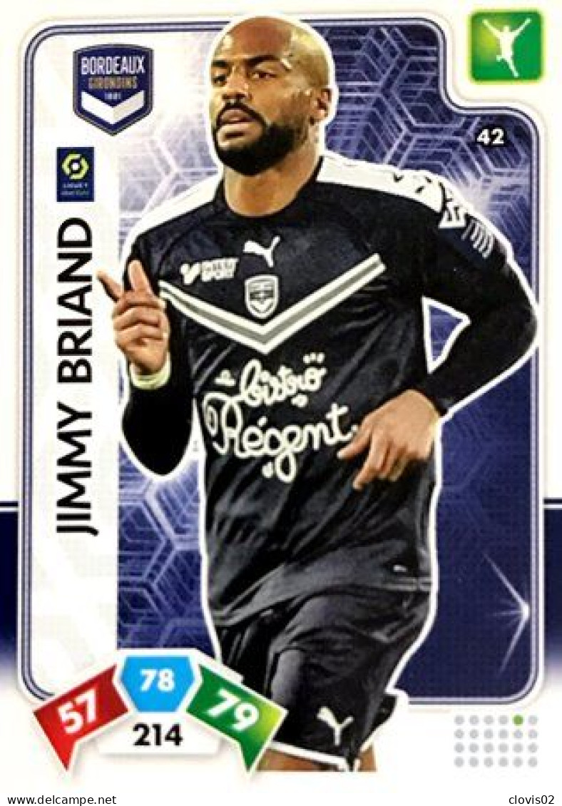 42 Jimmy Briand - FC Girondins De Bordeaux - Panini Adrenalyn XL LIGUE 1 - 2020-2021 Carte Football - Trading Cards