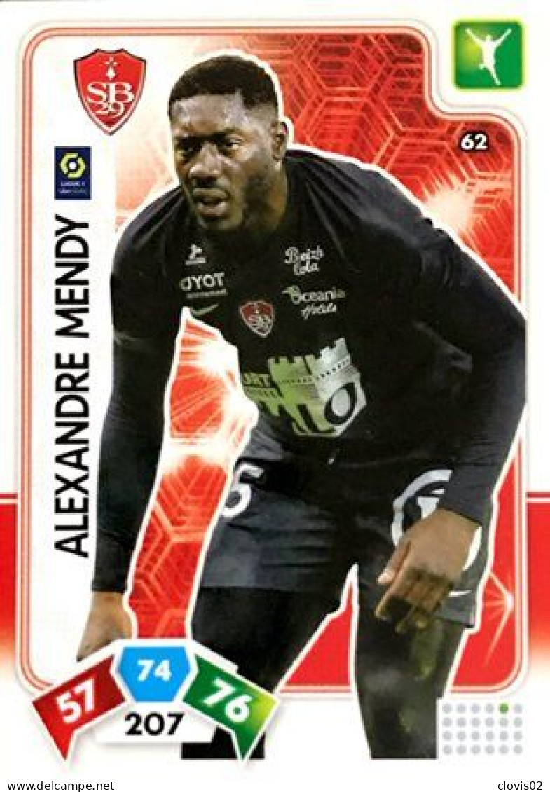 62 Alexandre Mendy - Stade Brestois 29 - Panini Adrenalyn XL LIGUE 1 - 2020-2021 Carte Football - Trading Cards