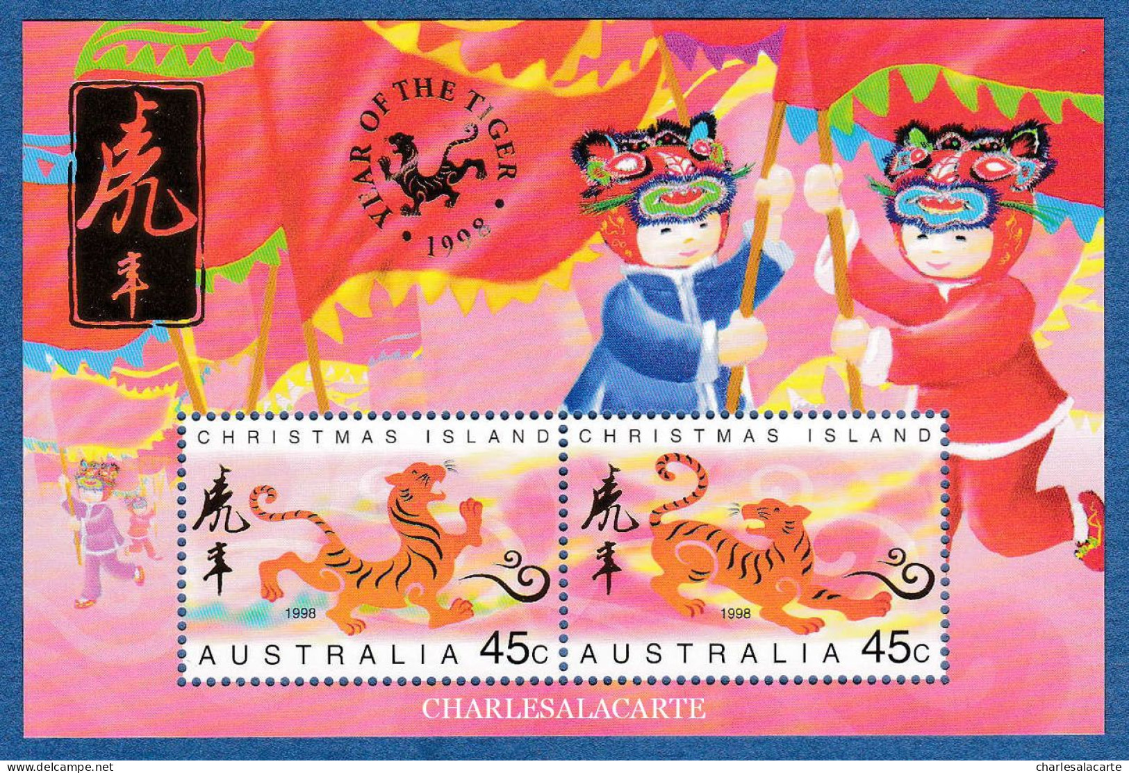 CHRISTMAS ISLAND 1998  CHINESE NEW YEAR  TIGER  M.S.  SG MS 442   U.M. - Christmas Island