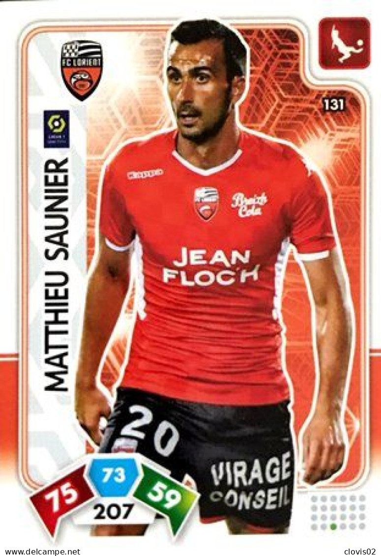 131 Matthieu Saunier - FC Lorient - Panini Adrenalyn XL LIGUE 1 - 2020-2021 Carte Football - Trading Cards