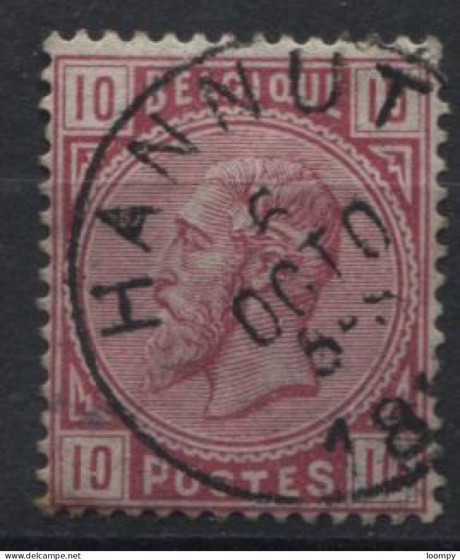 1883 - 38 Obl. Centrale Sc HANNUT. Coba 8. TB. Voyez Les Autres Obl. Sur Cette émission - 1883 Leopold II