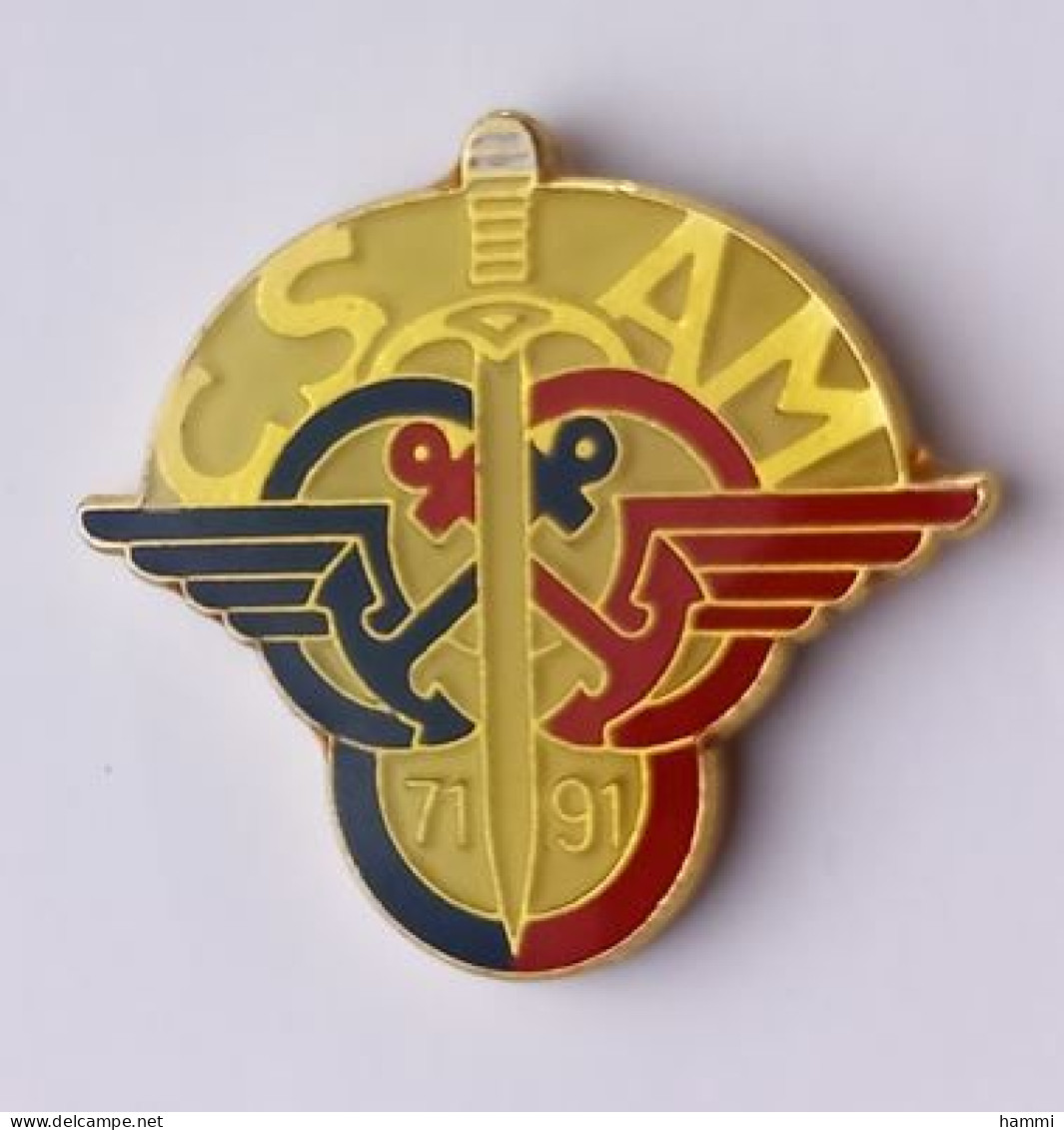 P69 Pin's Armée Militaire Régiment Parachutisme CSAM 71 91 Anniversaire épée Toulon Var Achat Immédiat - Militaria