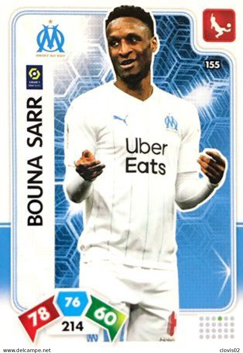 155 Bouna Sarr - Olympique De Marseille - Panini Adrenalyn XL LIGUE 1 - 2020-2021 Carte Football - Trading Cards