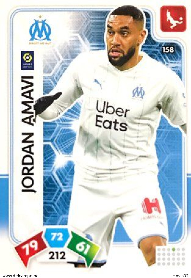 158 Jordan Amavi - Olympique De Marseille - Panini Adrenalyn XL LIGUE 1 - 2020-2021 Carte Football - Trading Cards