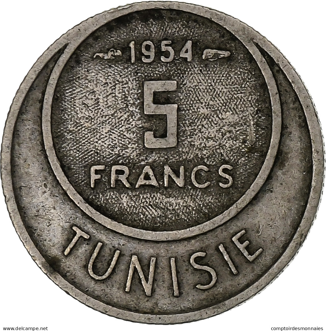 Tunisie, Muhammad Al-Amin Bey, 5 Francs, 1954, Paris, Cupro-nickel, TTB, KM:277 - Tunisia