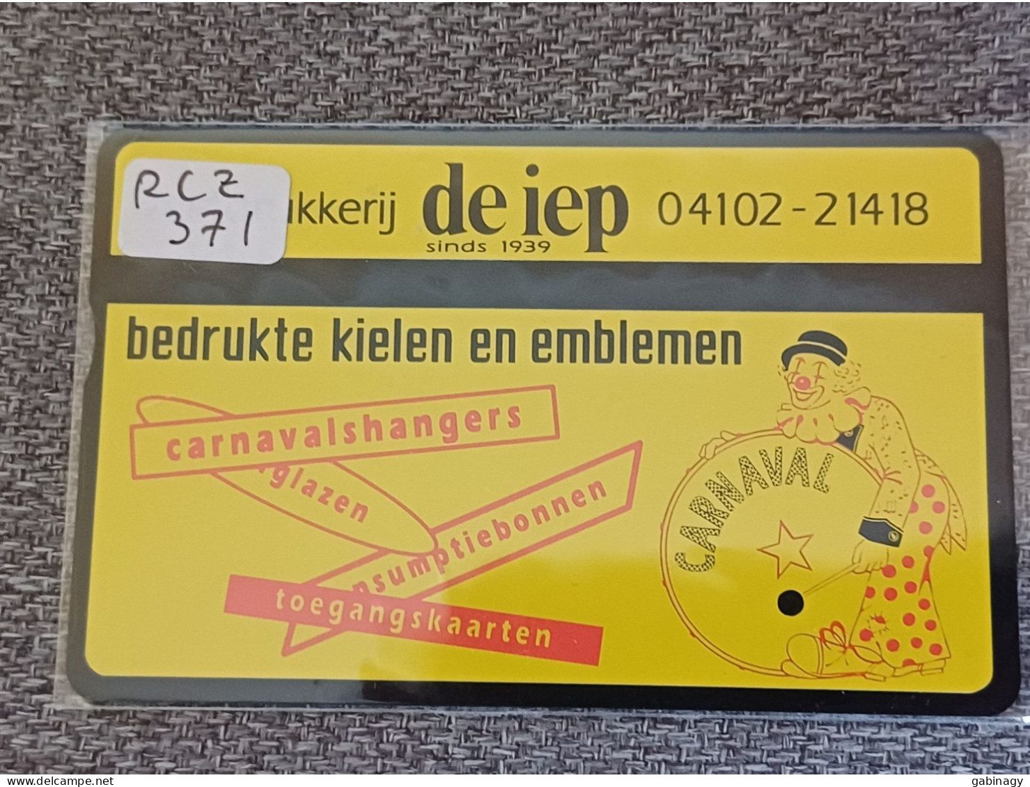 NETHERLANDS - RCZ371 - De Iep Carnaval Bedrukte Kielen En Emblemen - CARNIVAL - CLOWN - 1.000EX. - Privadas