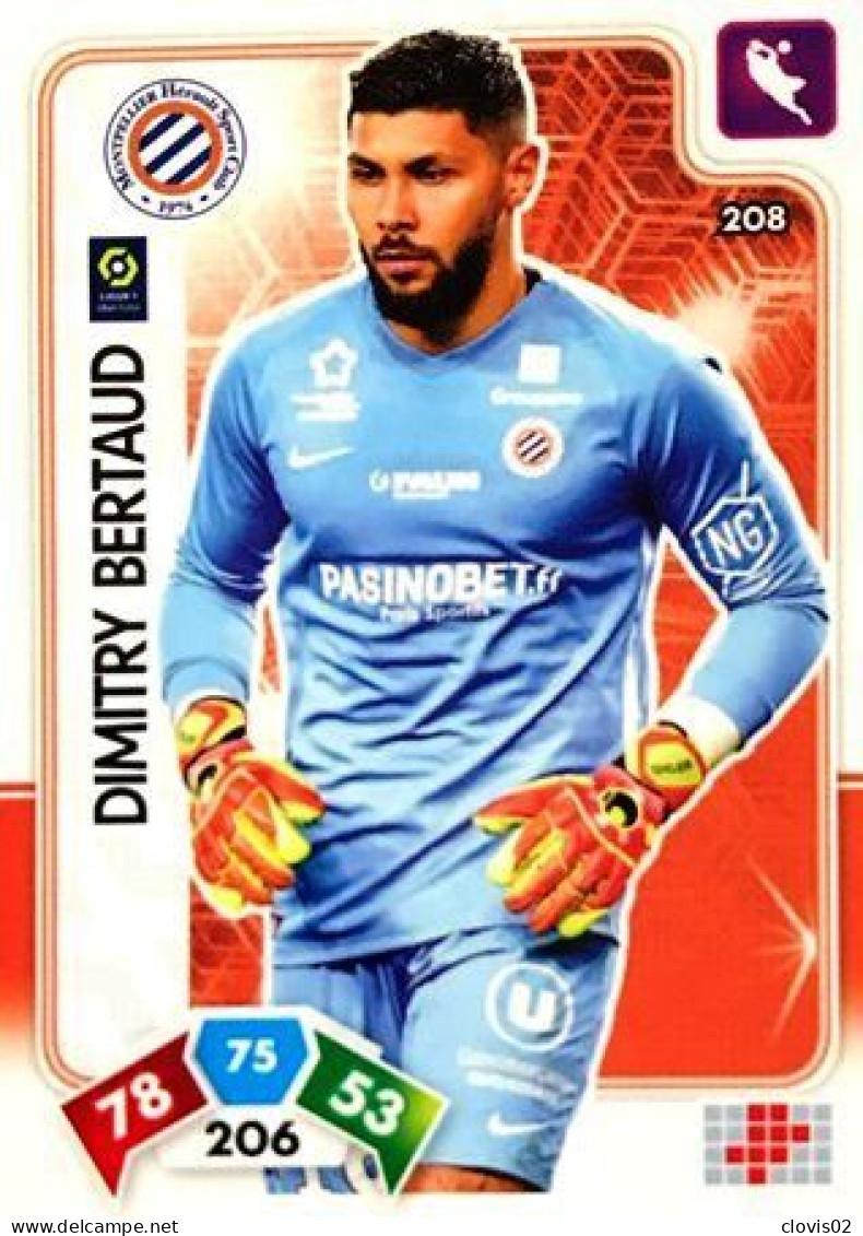 208 Dimitry Bertaud - Montpellier Hérault SC - Panini Adrenalyn XL LIGUE 1 - 2020-2021 Carte Football - Trading Cards