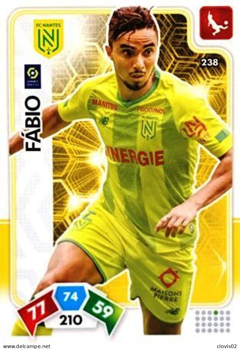 238 Fábio - FC Nantes - Panini Adrenalyn XL LIGUE 1 - 2020-2021 Carte Football - Trading Cards