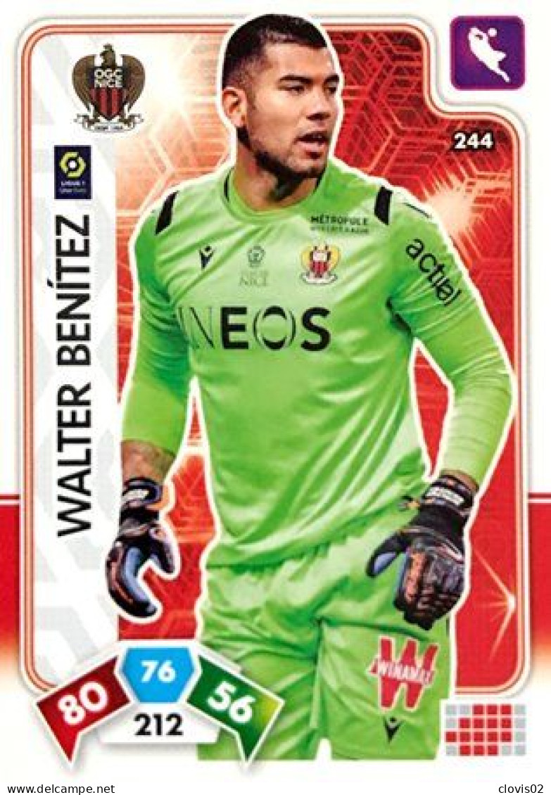 244 Walter Benítez - OGC Nice - Panini Adrenalyn XL LIGUE 1 - 2020-2021 Carte Football - Trading Cards