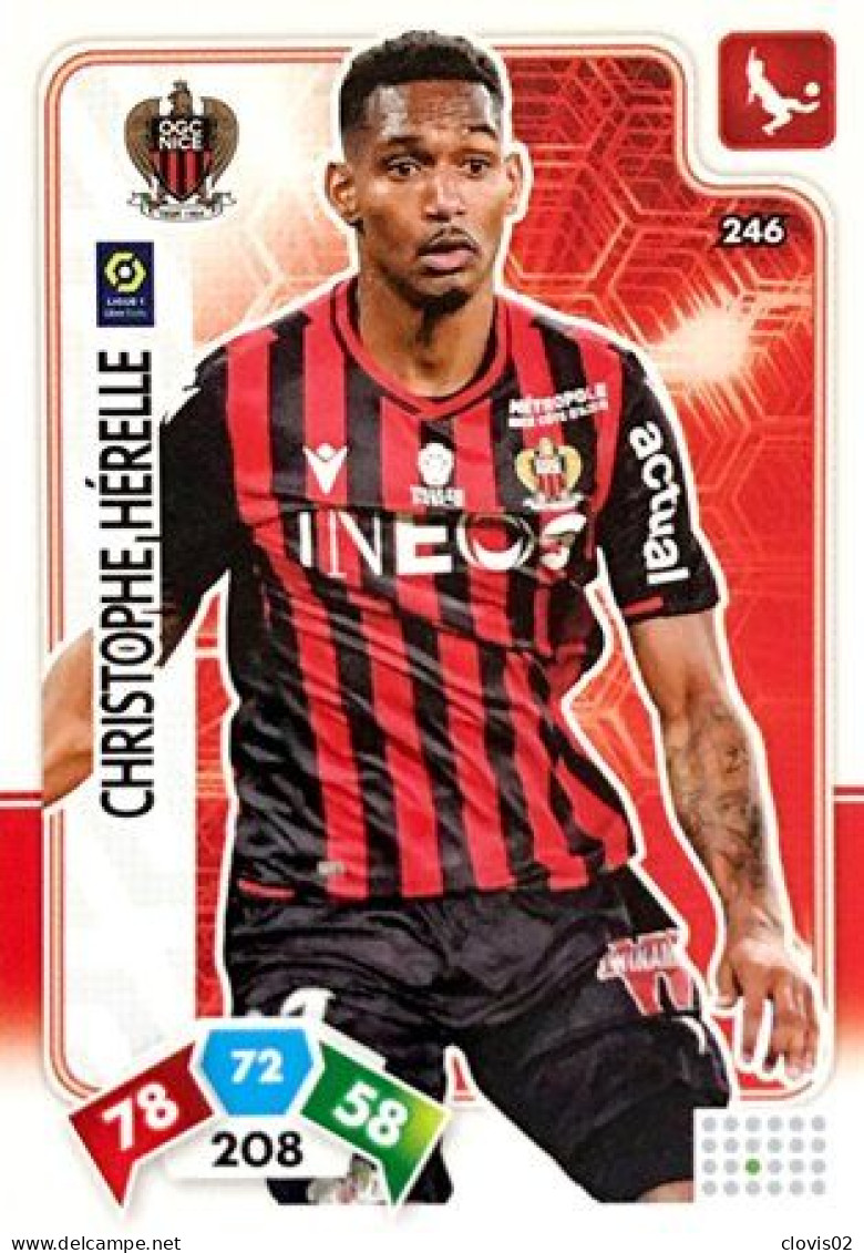 246 Christophe Hérelle - OGC Nice - Panini Adrenalyn XL LIGUE 1 - 2020-2021 Carte Football - Trading Cards