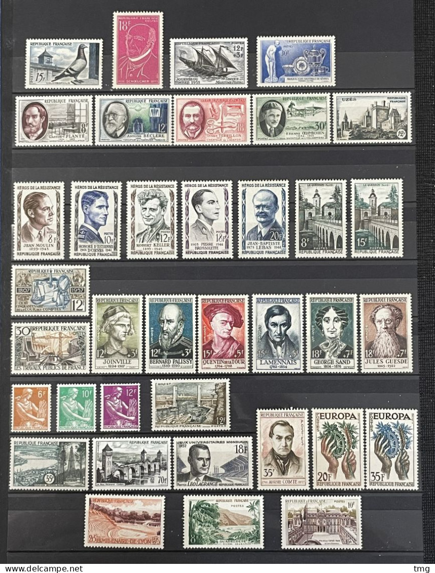 1957 ** MNH Année Complète 1957 YT 1091 à 1141 - 52 Valeurs (côte 111 Euros) France – 8krlot - 1950-1959