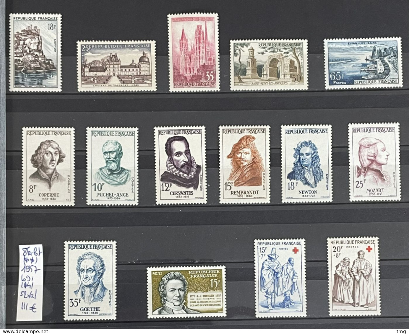 1957 ** MNH Année Complète 1957 YT 1091 à 1141 - 52 Valeurs (côte 111 Euros) France – 8krlot - 1950-1959