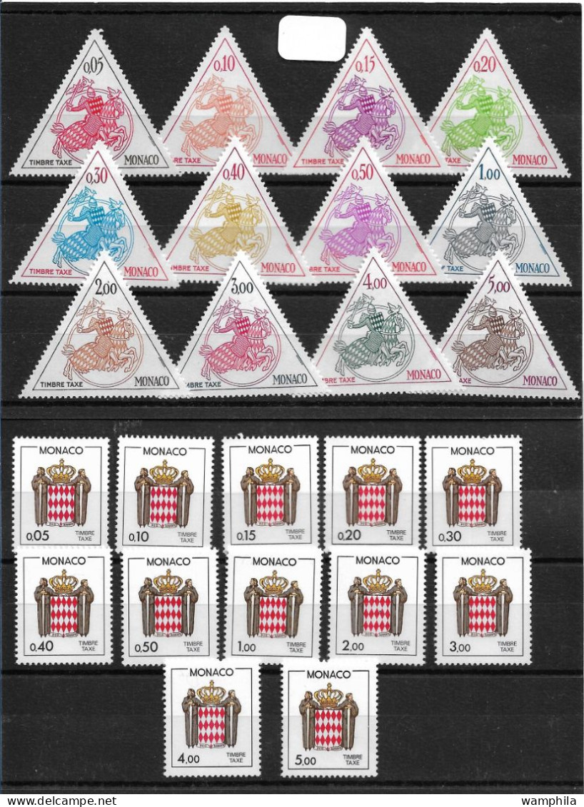 Monaco. Taxe N°63/82** Complet Cote 24.4€. - Postage Due