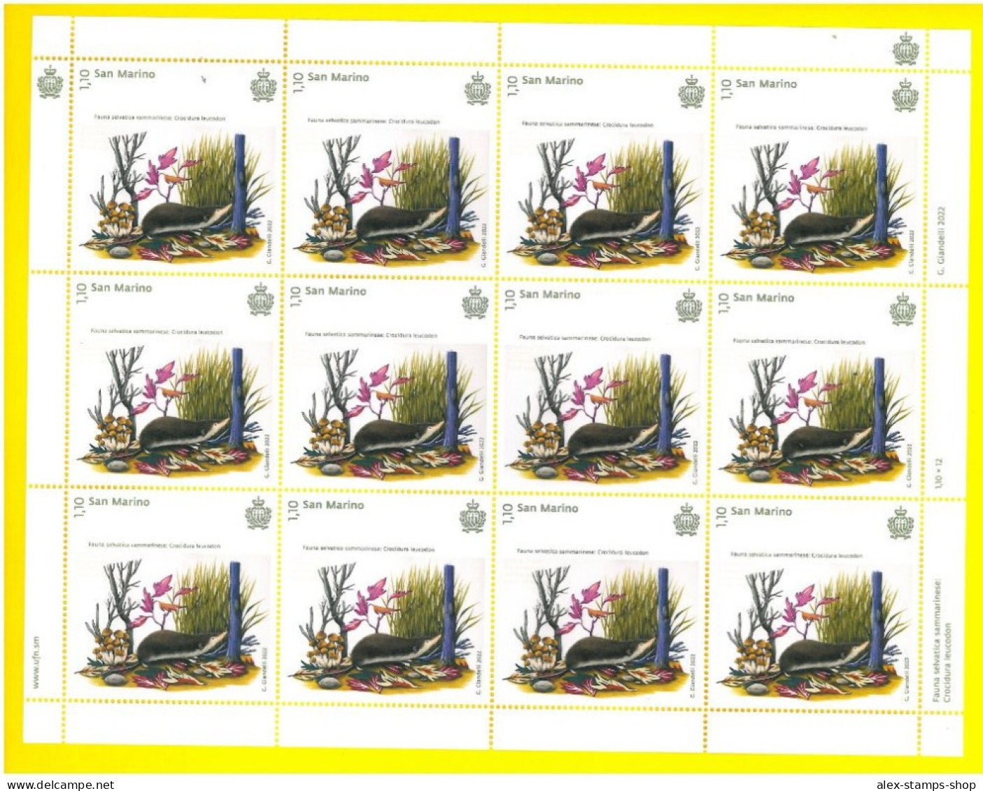 SAN MARINO 2022 SAN MARINO 2022 Fauna Selvatica Sammarinese 4MF - New Sheet - Blocs-feuillets