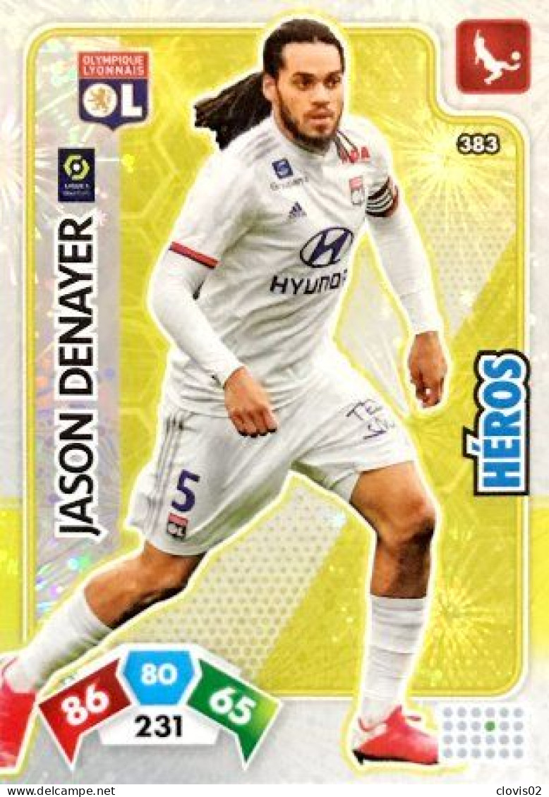 383 Jason Denayer - Olympique Lyonnais - Héros - Panini Adrenalyn XL LIGUE 1 - 2020-2021 Carte Football - Trading Cards