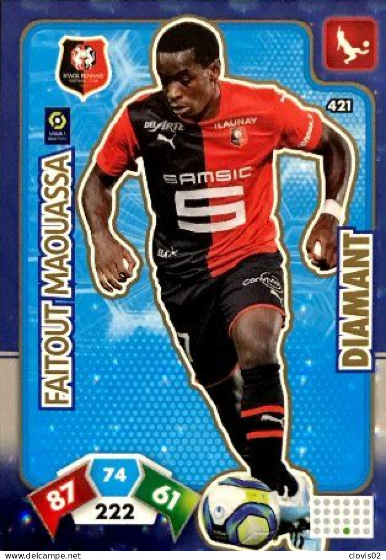 421 Faitout Maouassa - Stade Rennais FC - Diamant - Panini Adrenalyn XL LIGUE 1 - 2020-2021 Carte Football - Trading Cards