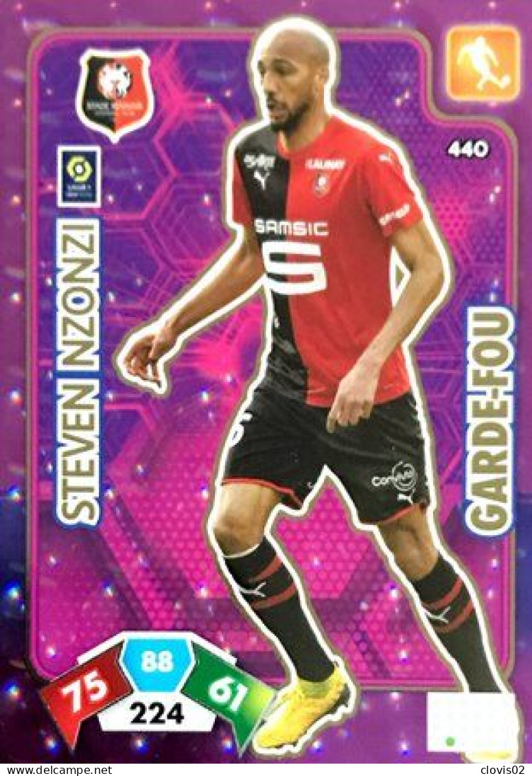 440 Steven Nzonzi - Stade Rennais FC - Garde-Fou - Panini Adrenalyn XL LIGUE 1 - 2020-2021 Carte Football - Trading Cards