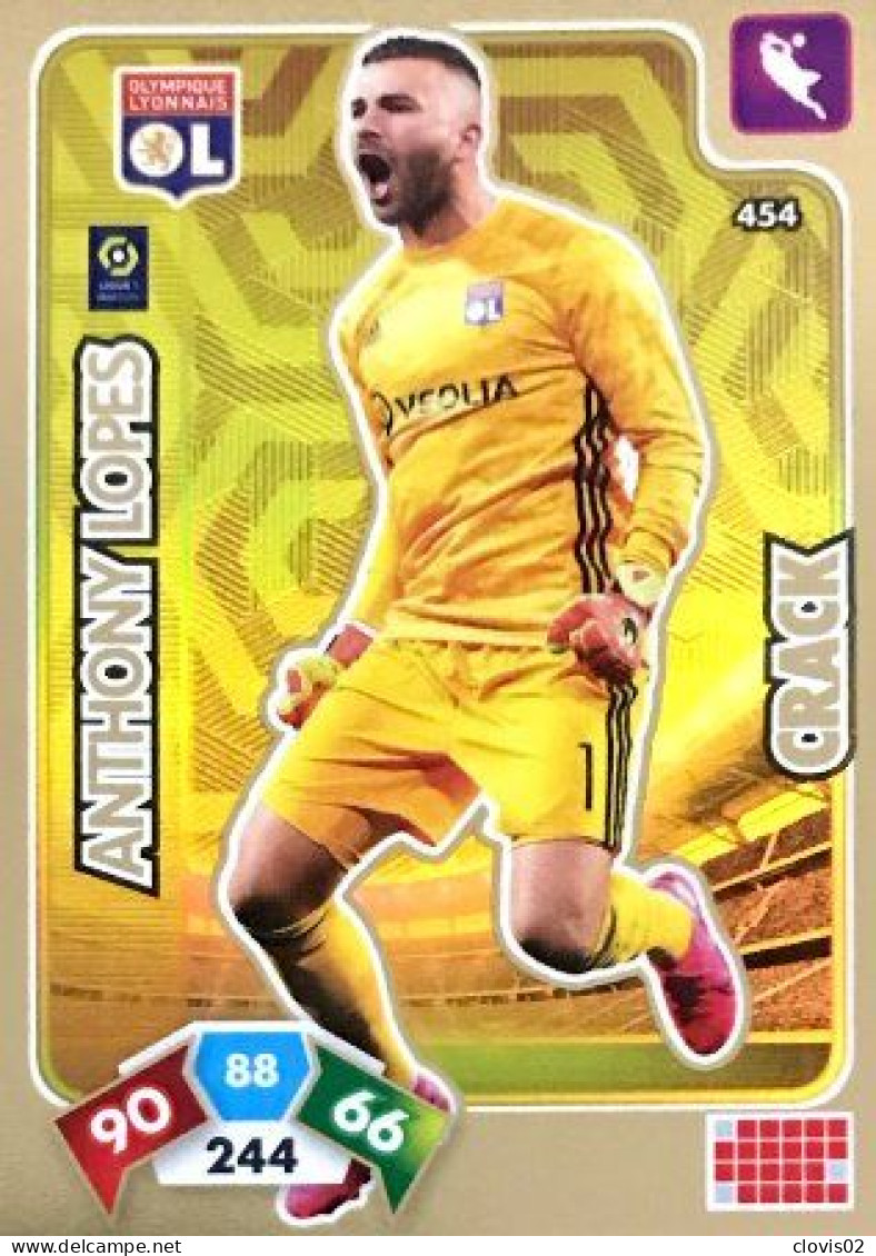 454 Anthony Lopes - Olympique Lyonnais - Crack - Panini Adrenalyn XL LIGUE 1 - 2020-2021 Carte Football - Trading Cards