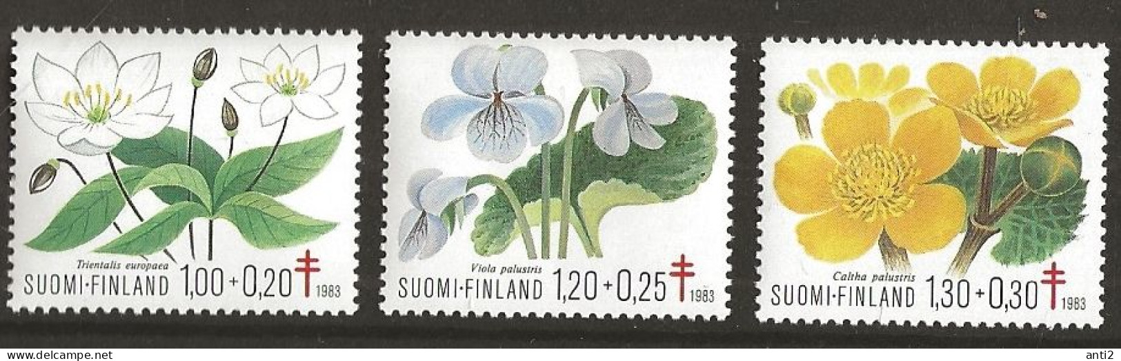 Finland 1983 Fight Against Tuberculosis, Seven Star, Violet,  Marsh-marigold   Mi 932 -934 MNH(**) - Nuevos