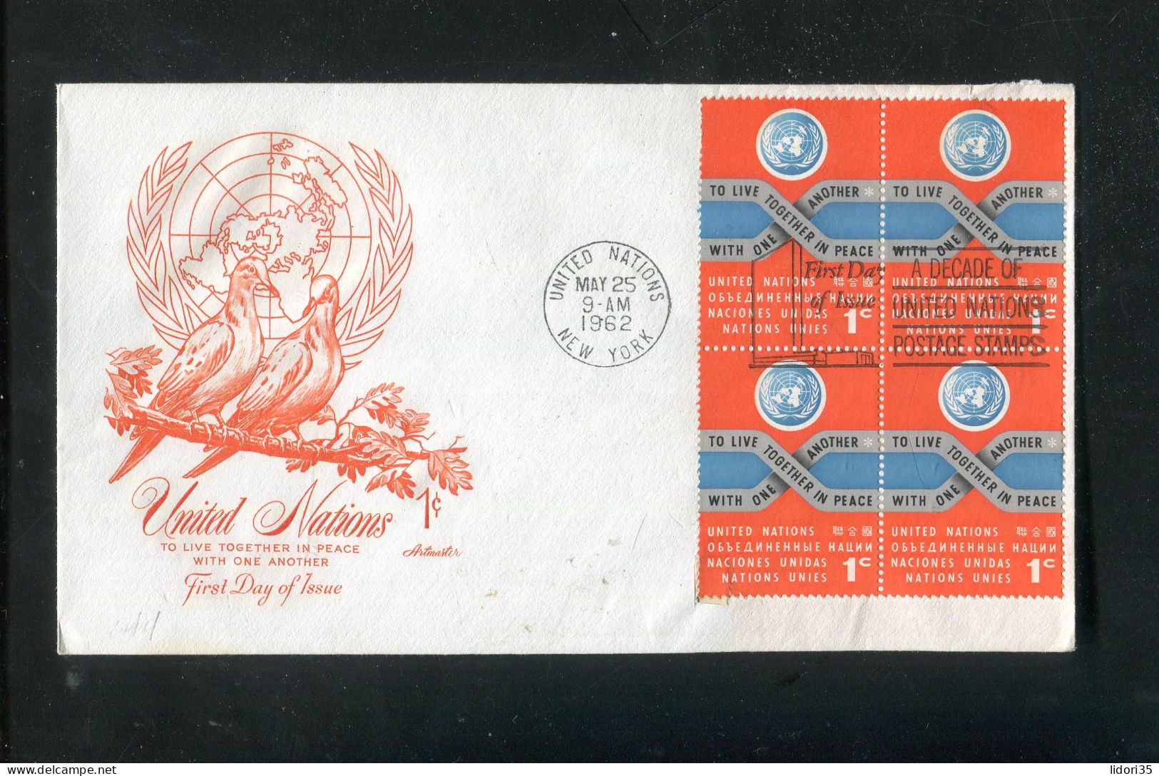 "UNO-N.Y." 1962, Mi. 98 4er-Block Auf FDC (L0074) - FDC