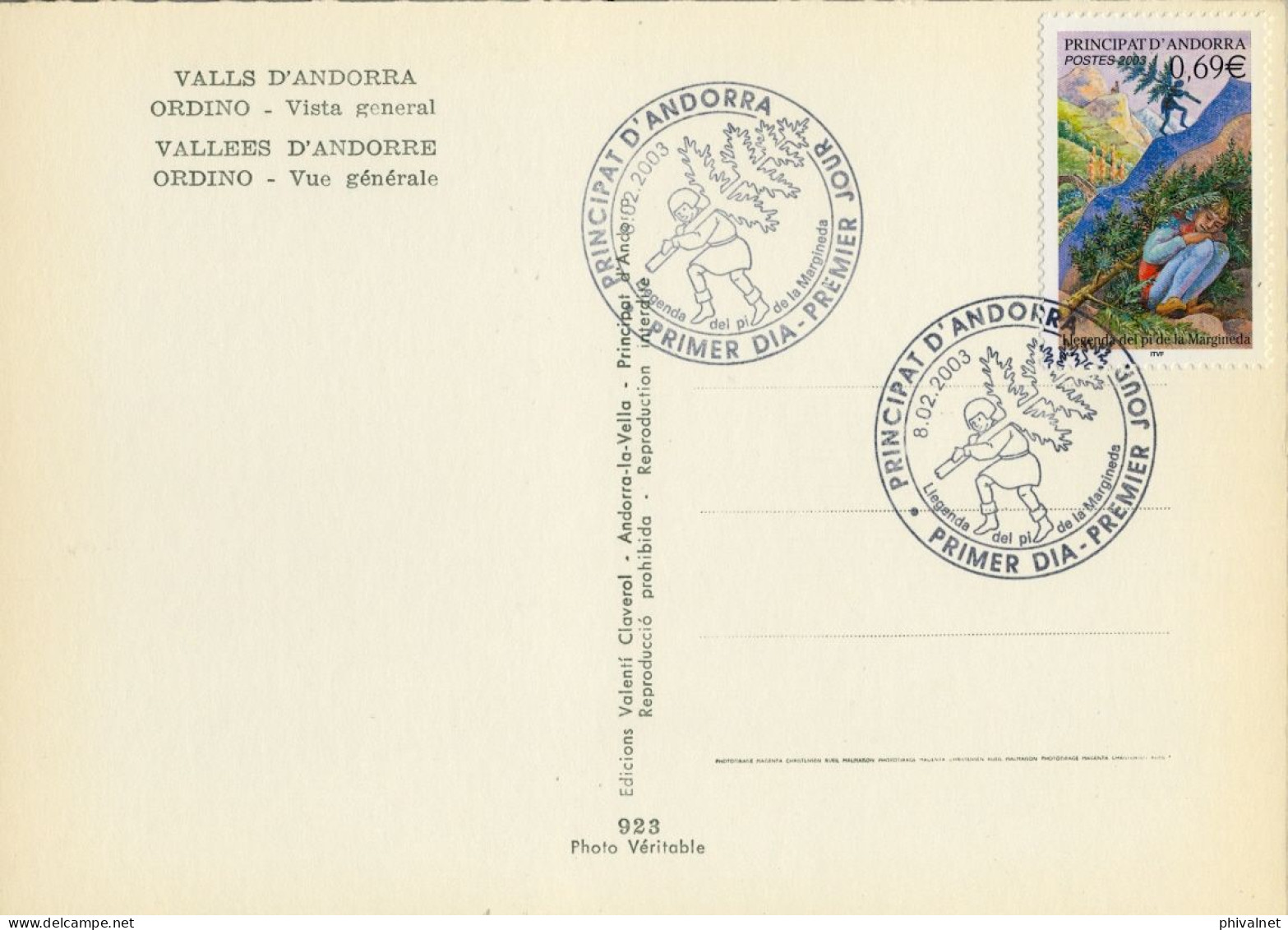 2003 , ED. 597 - TRADICIONES Y LEYENDAS ANDORRANAS , MAT. PRIMER DIA , FDC , ANDORRA FRANCESA , SVV , ATM - FDC