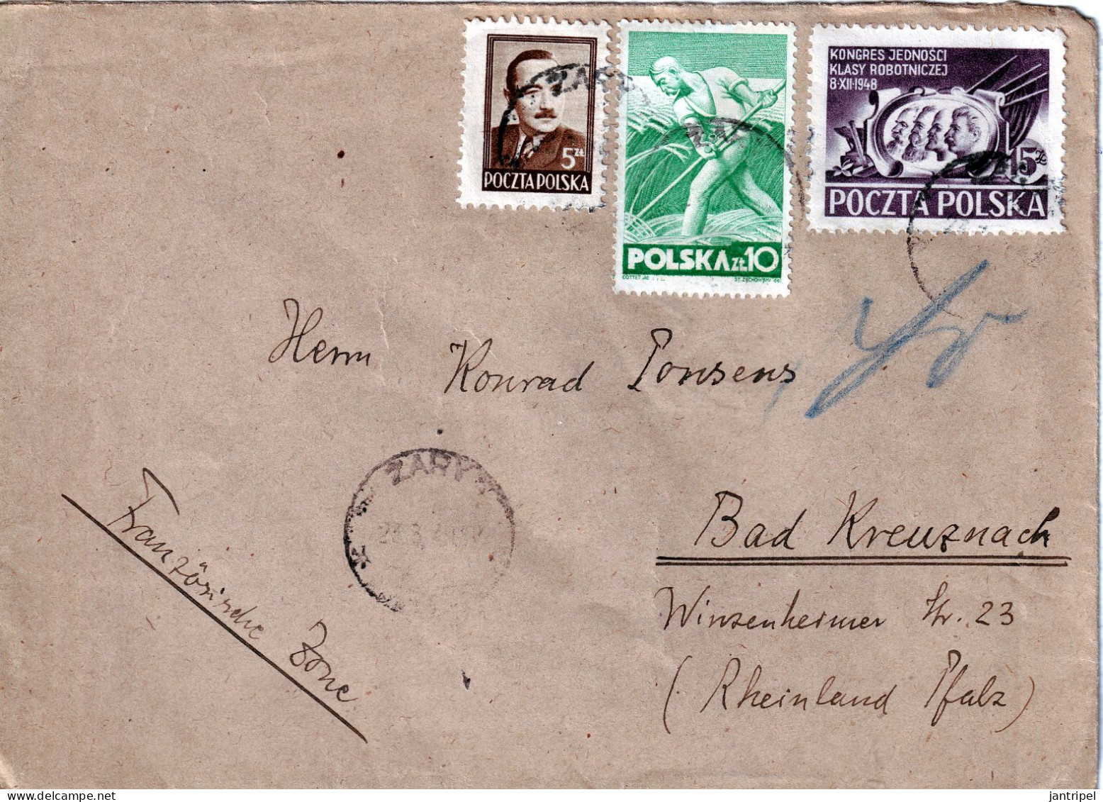 POLAND 1948 COVER To GERMANY - Briefe U. Dokumente