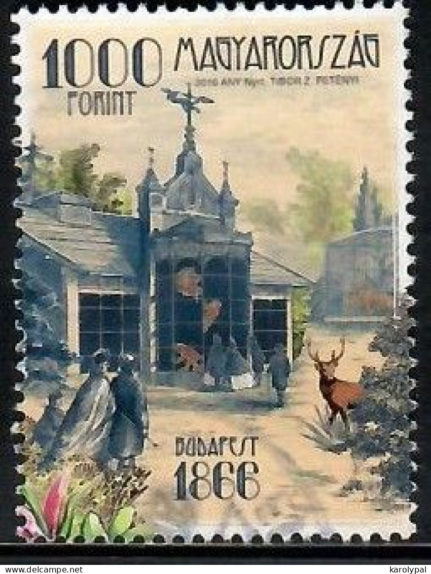 Hungary, 2016 Used, 150th Anniversary Of Budapest Zoo And Botanical Garden, Mi. Nr.5858 A, Stamp From The Block - Used Stamps