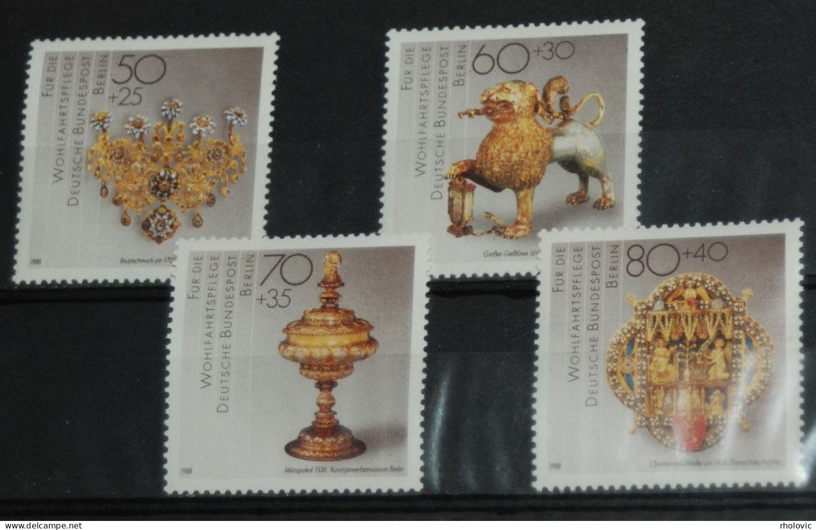 GERMANY BERLIN 1988, Gold And Silverware, Jewelry, Archaeology, Mi #818-21, MNH** - Archéologie