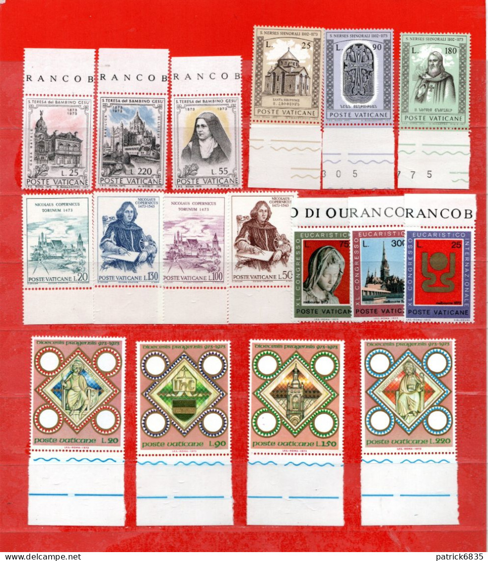 Vaticano **- 1973 - Annata Completa. 17 Valori .   MNH. - Années Complètes