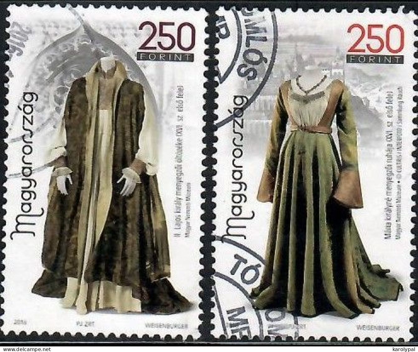 Hungary, 2016 Used, King Louis's And Queen Mary's Wedding Garments Mi. Nr.5869-70, - Used Stamps